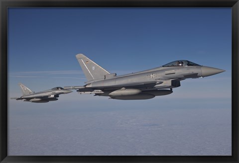 Framed Pair of Eurofighter Typhoon Aircraft of the German Air Force Print