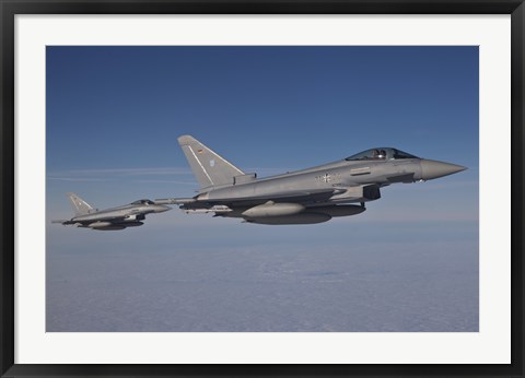 Framed Pair of Eurofighter Typhoon Aircraft of the German Air Force Print