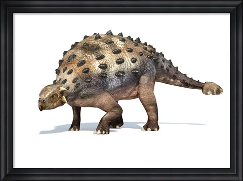Framed 3D Rendering of an Ankylosaurus Dinosaur Print