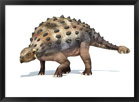 Framed 3D Rendering of an Ankylosaurus Dinosaur Print