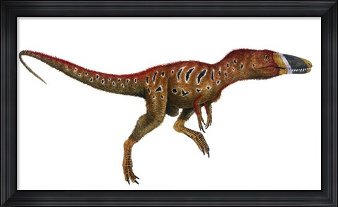 Framed Watercolor Painting of Xiongguanlong Baimoensis Print