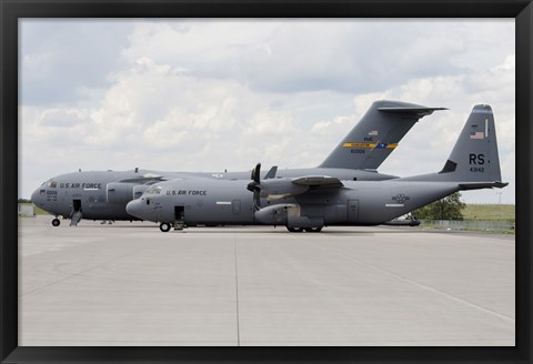 Framed C-130J Super Hercules with a C-17 Globemaster Print
