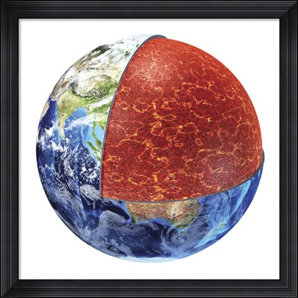 Framed Cross Section of Planet Earth Showing the Upper Mantle Print