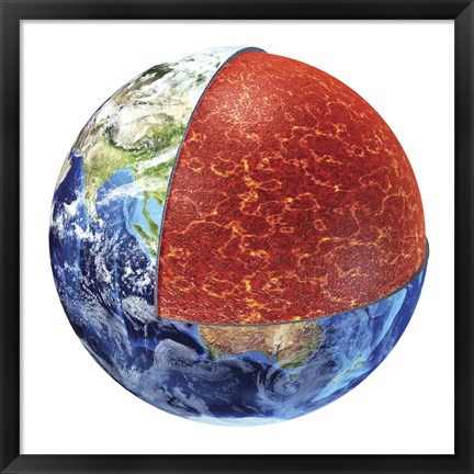 Framed Cross Section of Planet Earth Showing the Upper Mantle Print