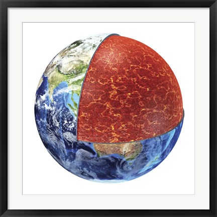 Framed Cross Section of Planet Earth Showing the Upper Mantle Print