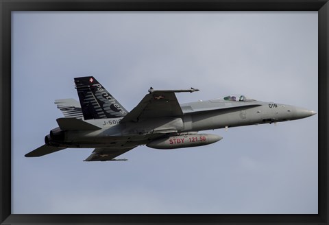 Framed Swiss Air Force F-18C Hornet used for Air Policing Print