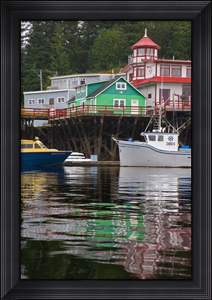 Framed British Columbia, Prince Rupert Boats in harbor Print