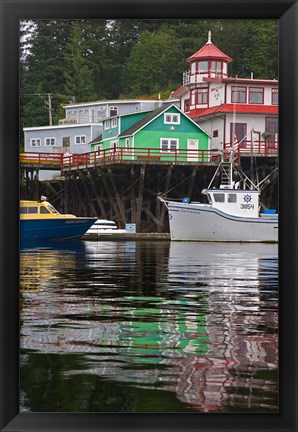 Framed British Columbia, Prince Rupert Boats in harbor Print