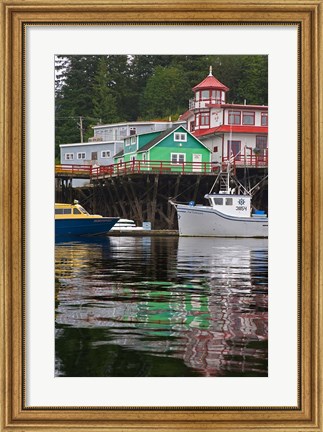 Framed British Columbia, Prince Rupert Boats in harbor Print