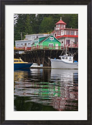 Framed British Columbia, Prince Rupert Boats in harbor Print