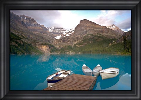 Framed British Columbia, Yoho NP, Boats on Lake Ohara Print