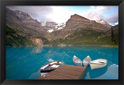 Framed British Columbia, Yoho NP, Boats on Lake Ohara Print