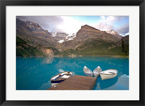 Framed British Columbia, Yoho NP, Boats on Lake Ohara Print