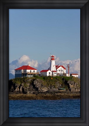 Framed Canada, British Columbia Green Island Lighthouse Print