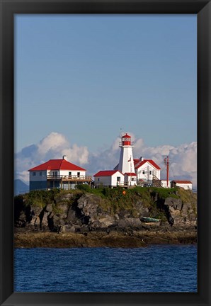 Framed Canada, British Columbia Green Island Lighthouse Print