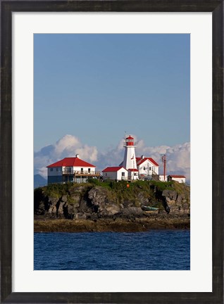 Framed Canada, British Columbia Green Island Lighthouse Print