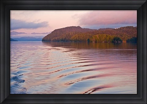 Framed Canada, British Columbia, Calvert Island, Boat wake Print