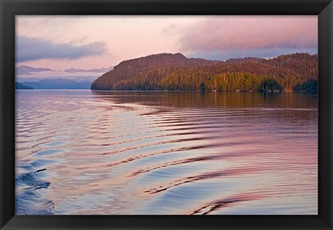 Framed Canada, British Columbia, Calvert Island, Boat wake Print