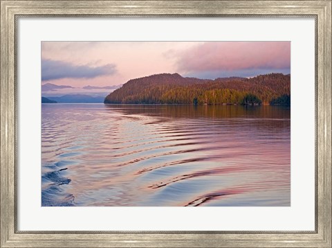 Framed Canada, British Columbia, Calvert Island, Boat wake Print