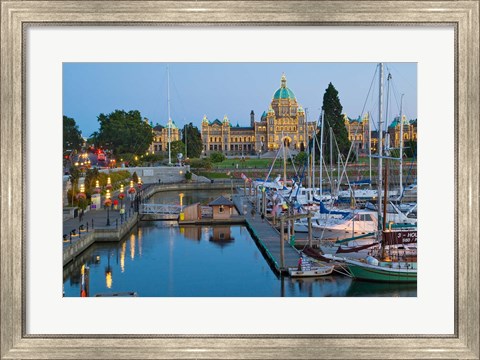 Framed Inner Harbor at Victoria, British Columbia Print