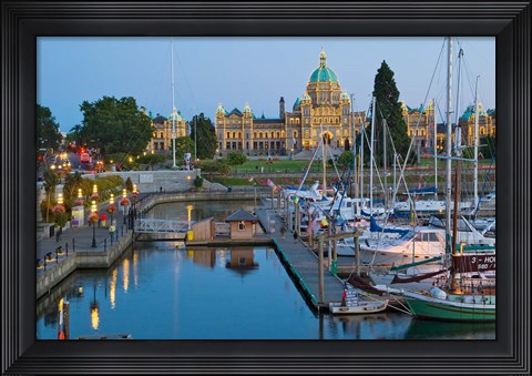 Framed Inner Harbor at Victoria, British Columbia Print