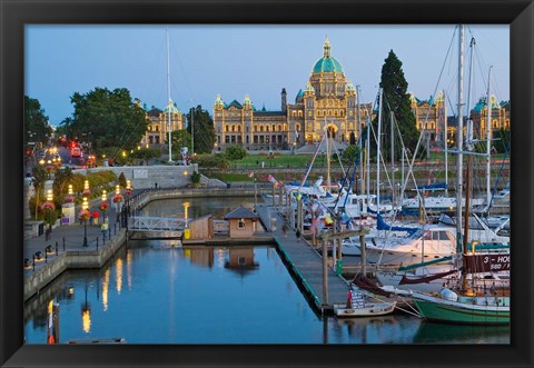 Framed Inner Harbor at Victoria, British Columbia Print