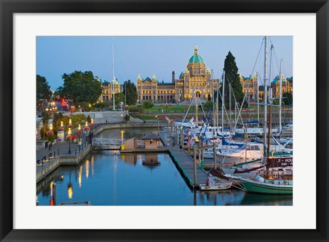 Framed Inner Harbor at Victoria, British Columbia Print