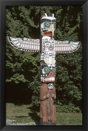 Framed Totem Pole at Stanley Park, Vancouver Island, British Columbia, Canada Print