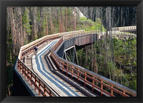 Framed Bicycling, Kettle Valley Railway, British Columbia Print