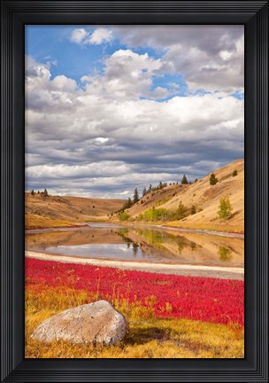 Framed Grassland landscape, Lac Du Bois Grasslands Park, Kamloops, BC, Canada Print