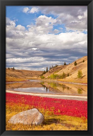 Framed Grassland landscape, Lac Du Bois Grasslands Park, Kamloops, BC, Canada Print