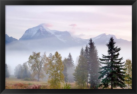 Framed Canada, British Columbia, Mount Robson Park Sunrise on mountain Print