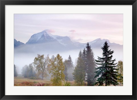 Framed Canada, British Columbia, Mount Robson Park Sunrise on mountain Print