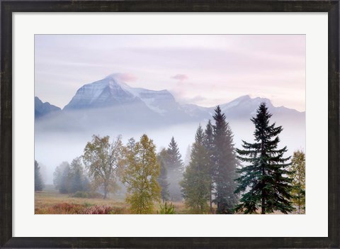 Framed Canada, British Columbia, Mount Robson Park Sunrise on mountain Print
