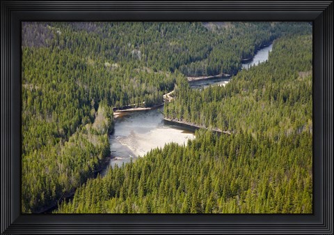 Framed Clearwater River and Valley, Wells Gray, British Columbia Print