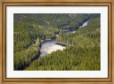 Framed Clearwater River and Valley, Wells Gray, British Columbia Print