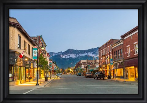 Framed Historic 2nd Street, in downtown Fernie, British Columbia, Canada Print