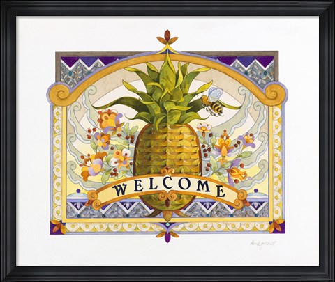 Framed Welcome Pineapple Print