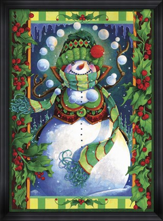 Framed Snowman Print