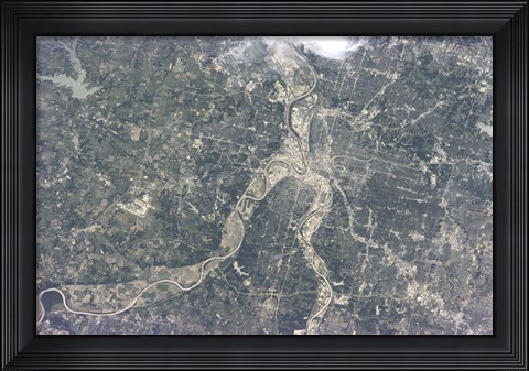 Framed Satellite View of Kansas City, Missouri Print