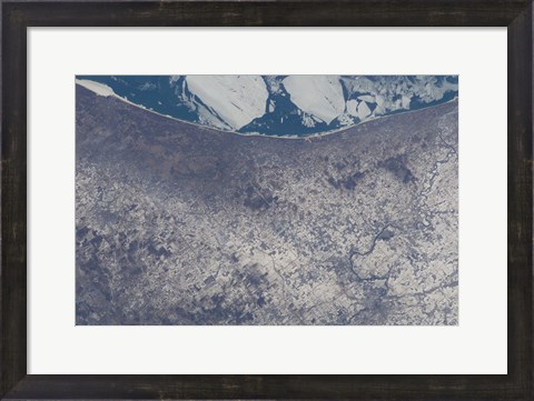 Framed Satellite View of South Bend, Indiana Print