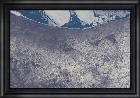 Framed Satellite View of South Bend, Indiana Print