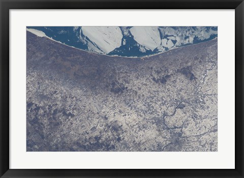 Framed Satellite View of South Bend, Indiana Print