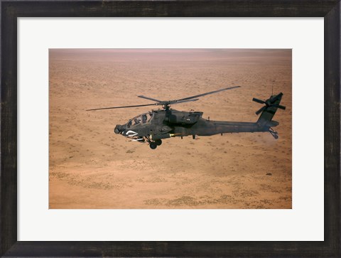 Framed AH-64D Apache Longbow Fires a Hydra Rocket over Northern Iraq Print
