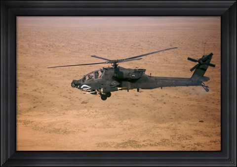 Framed AH-64D Apache Longbow Fires a Hydra Rocket over Northern Iraq Print