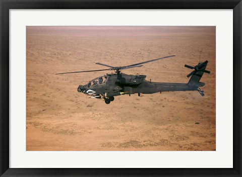 Framed AH-64D Apache Longbow Fires a Hydra Rocket over Northern Iraq Print