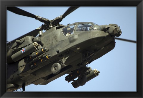 Framed AH-64 Apache in Flight Print