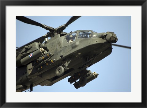 Framed AH-64 Apache in Flight Print