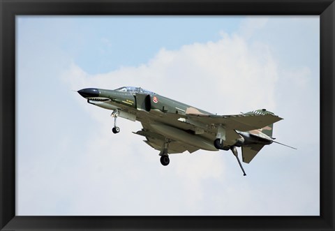 Framed F-4 Phantom in Flight over Houston, Texas Print