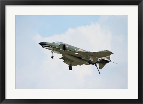 Framed F-4 Phantom in Flight over Houston, Texas Print